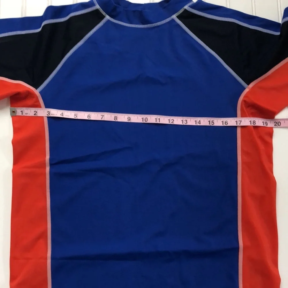 Lands’ End Boys Blue, Red, and Black Swim Rashguard